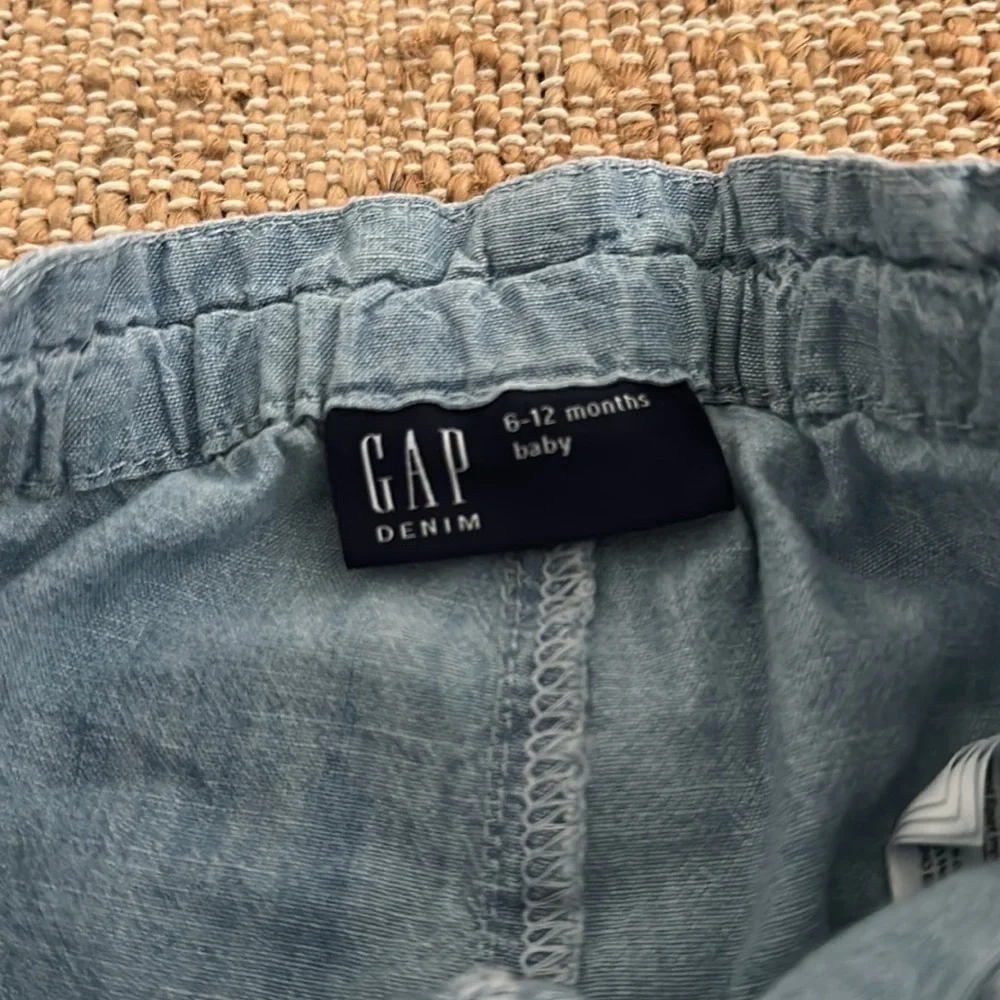 Baby Gap Paper Bag Waist Denim Chambray Jeans Pants 6-12 Months